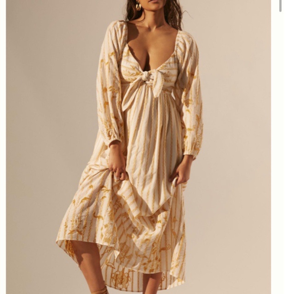 Anthropologie Embroidered Sweetheart Maxi Dress plus size off white 2X